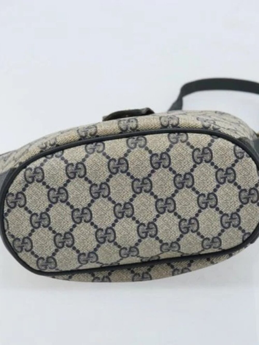 GUCCI GG Supreme Sherry Line Shoulder Bag PVC Navy Gold 904 02 081 Auth BSZ533 - Picture 9 of 16